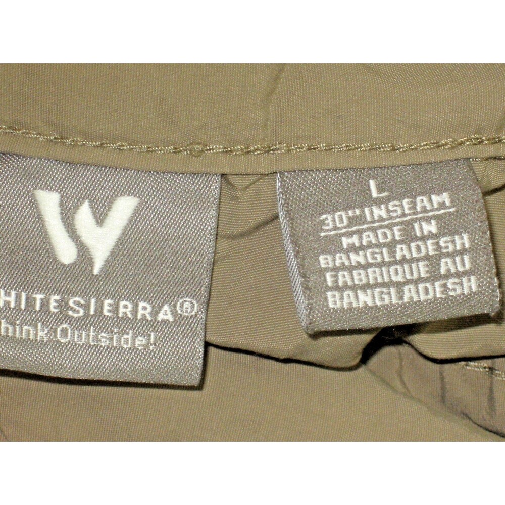 Womens White Sierra Olive Nylon Convertible Pants/Shorts sz Lg(34x7/30x11r) - Picture 6 of 6